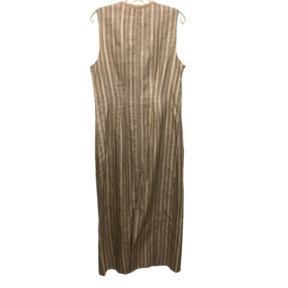 J Peterman Sleeveless Silk Long Tunic Duster Cardigan Button Front Women’s Small - Picture 2 of 15